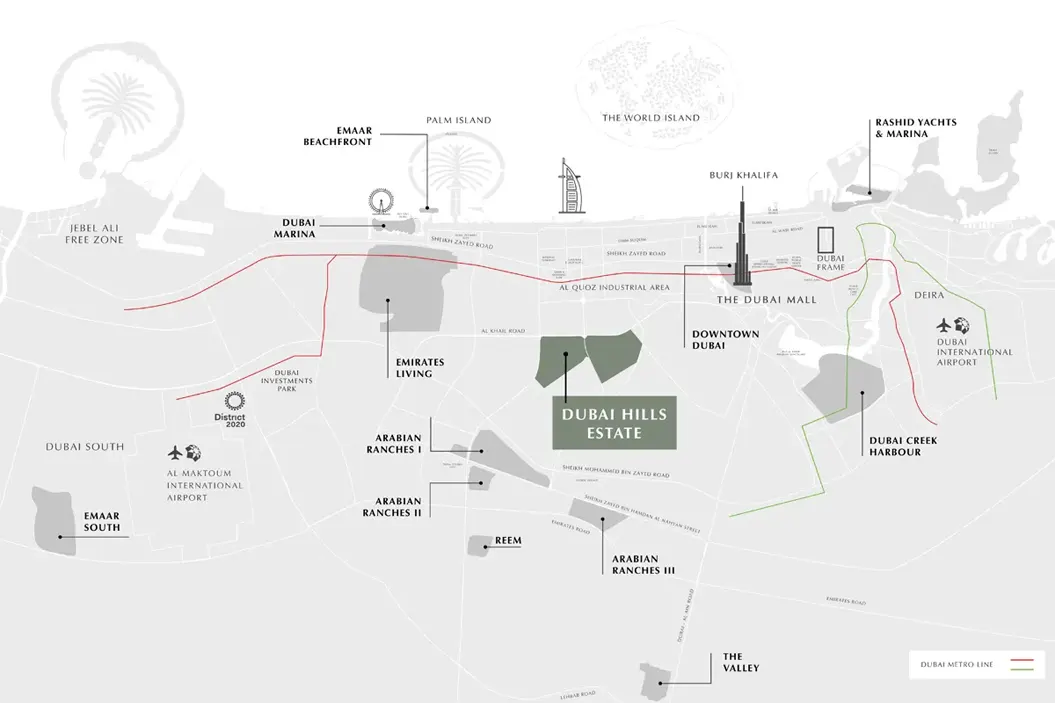 Damac Islands Dubai Location Map