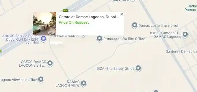 Damac Islands Dubai Location Map