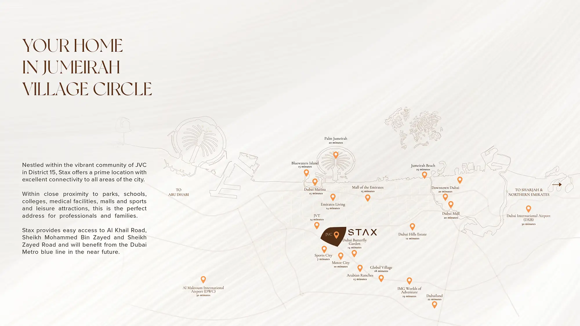 Damac Islands Dubai Location Map