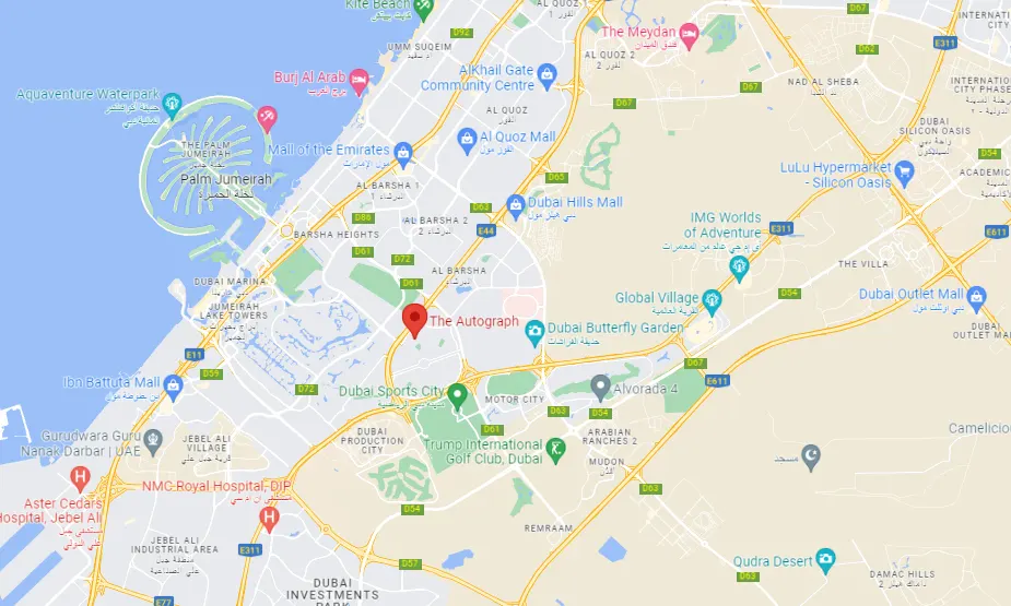 Damac Islands Dubai Location Map