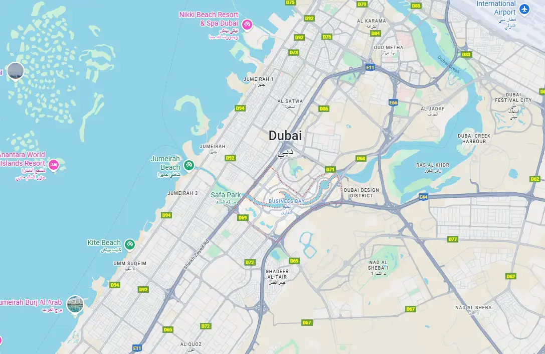 Damac Islands Dubai Location Map