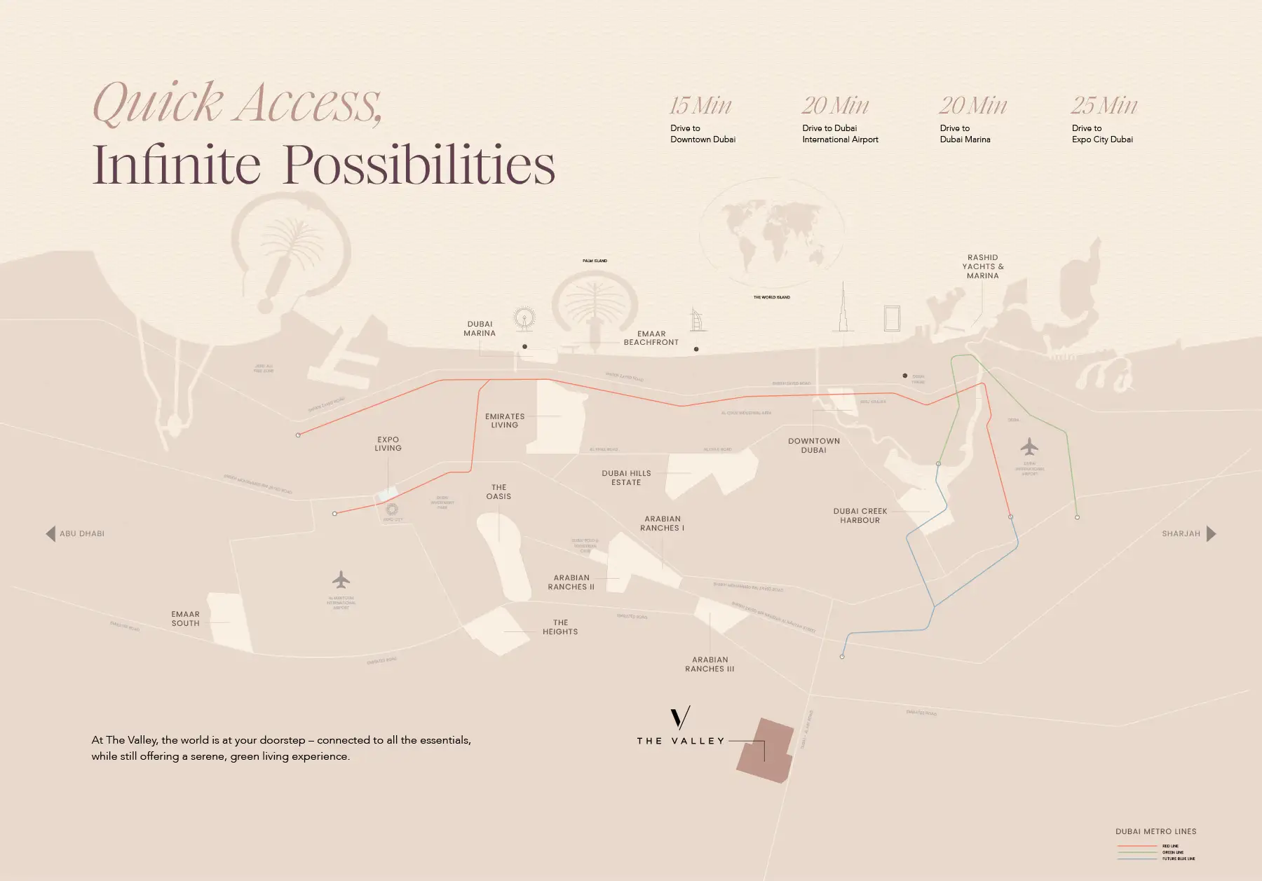Damac Islands Dubai Location Map
