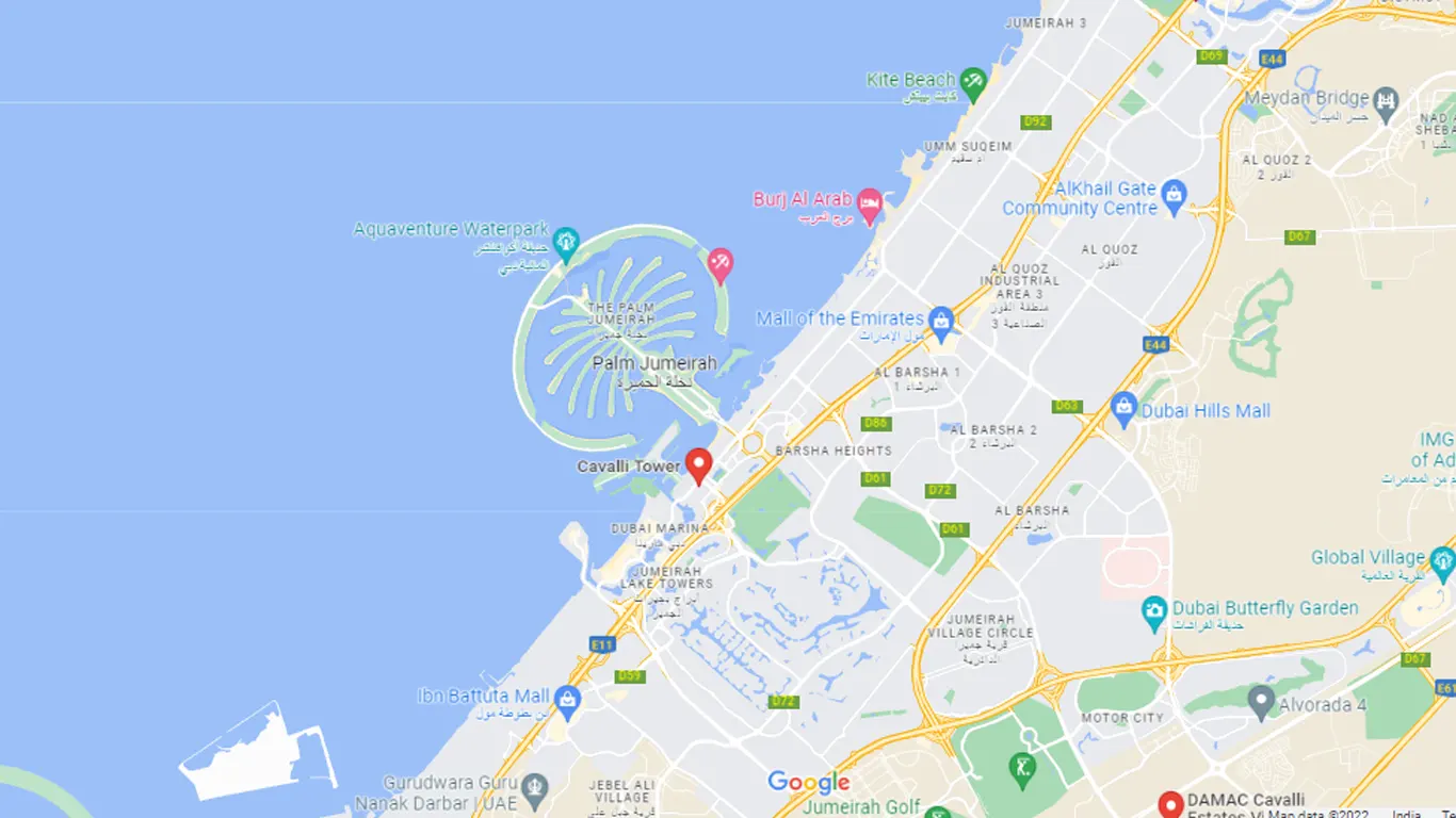 Damac Islands Dubai Location Map