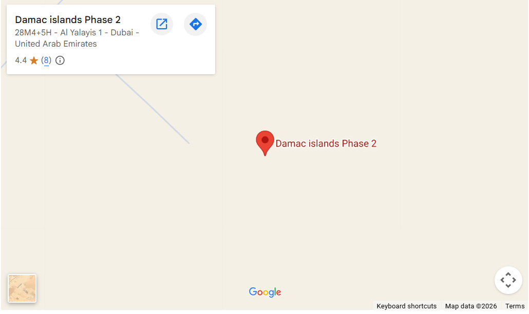 Damac Islands Dubai Location Map