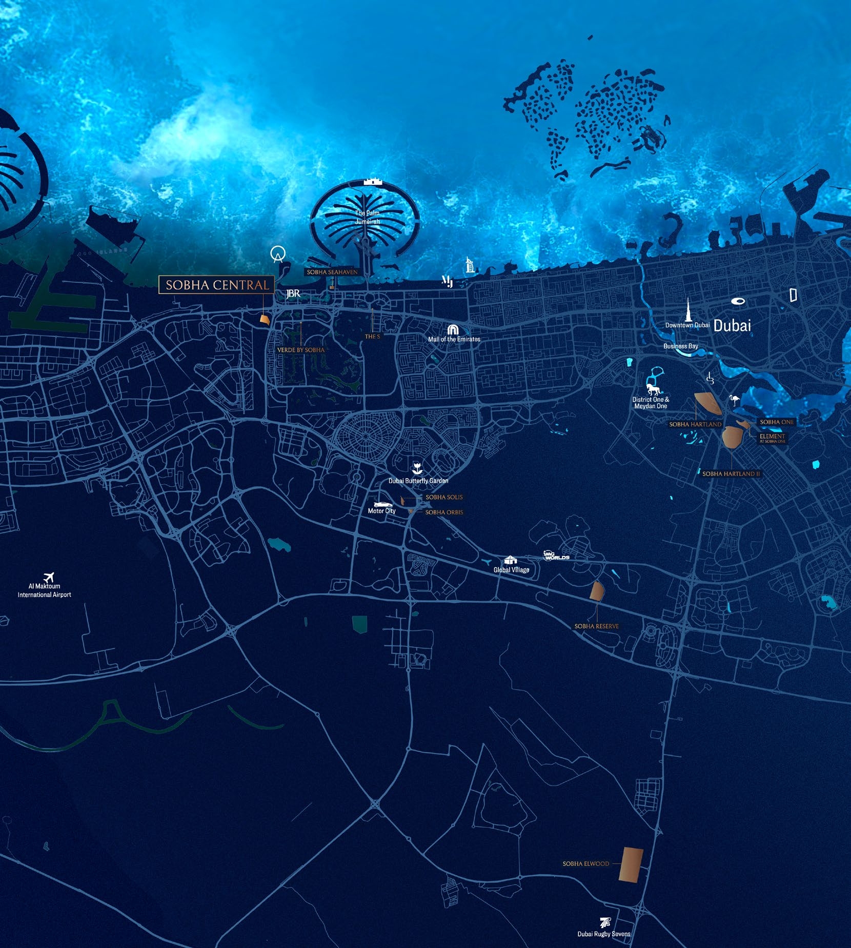 Damac Islands Dubai Location Map