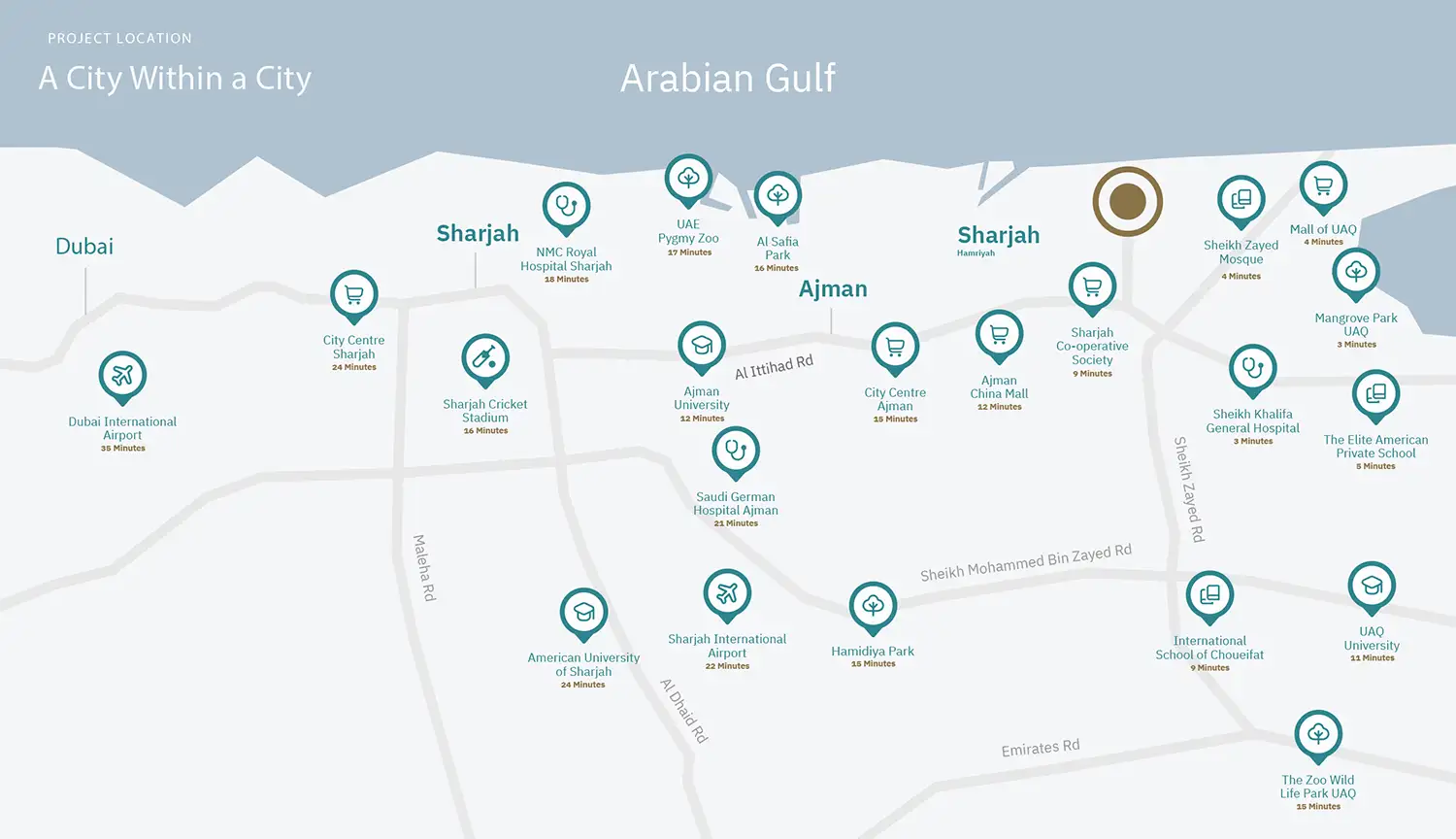 Damac Islands Dubai Location Map
