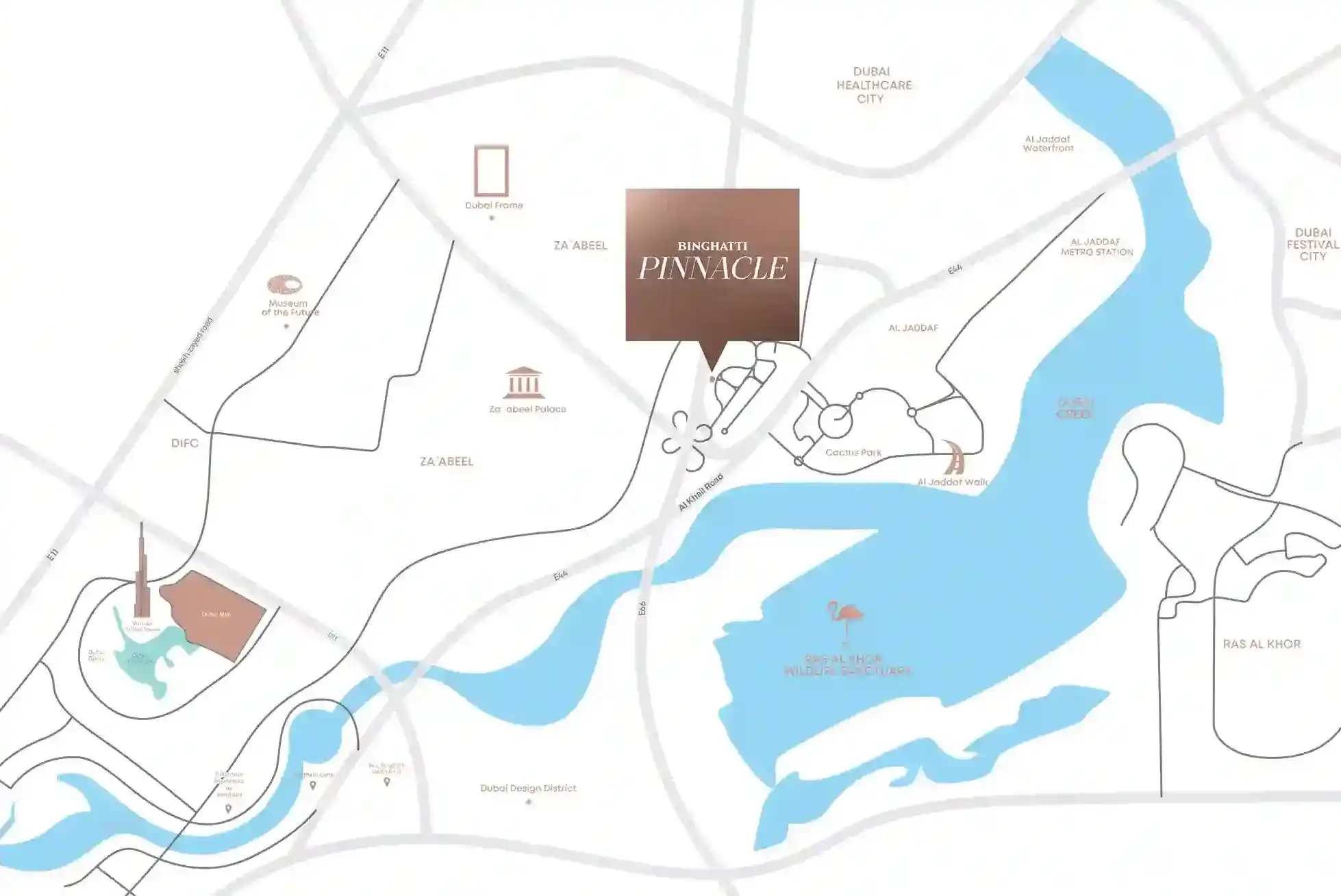 Binghatti Pinnacle at Al Jaddaf Master Plan