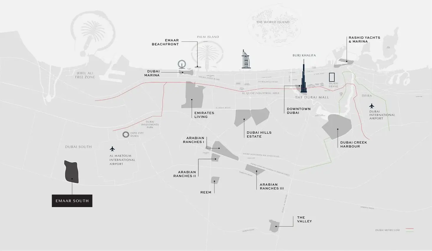Damac Islands Dubai Location Map