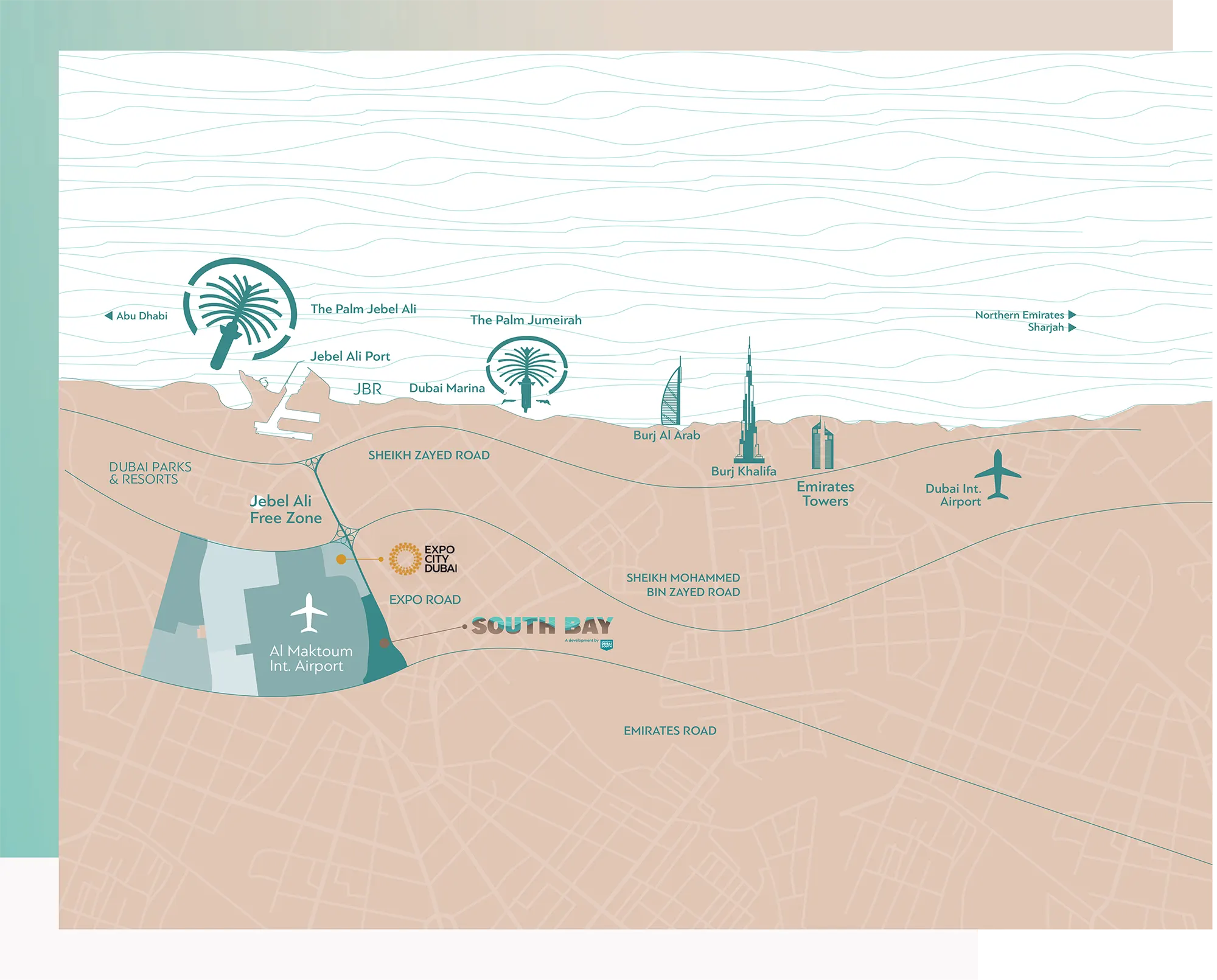 Damac Islands Dubai Location Map