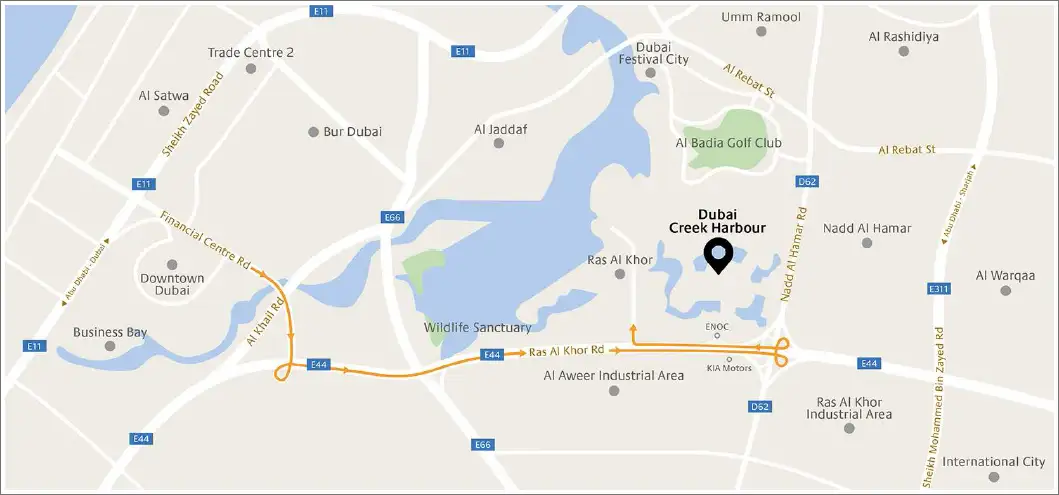 Damac Islands Dubai Location Map
