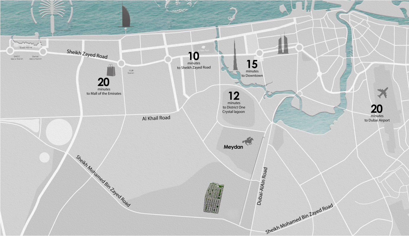 Damac Islands Dubai Location Map