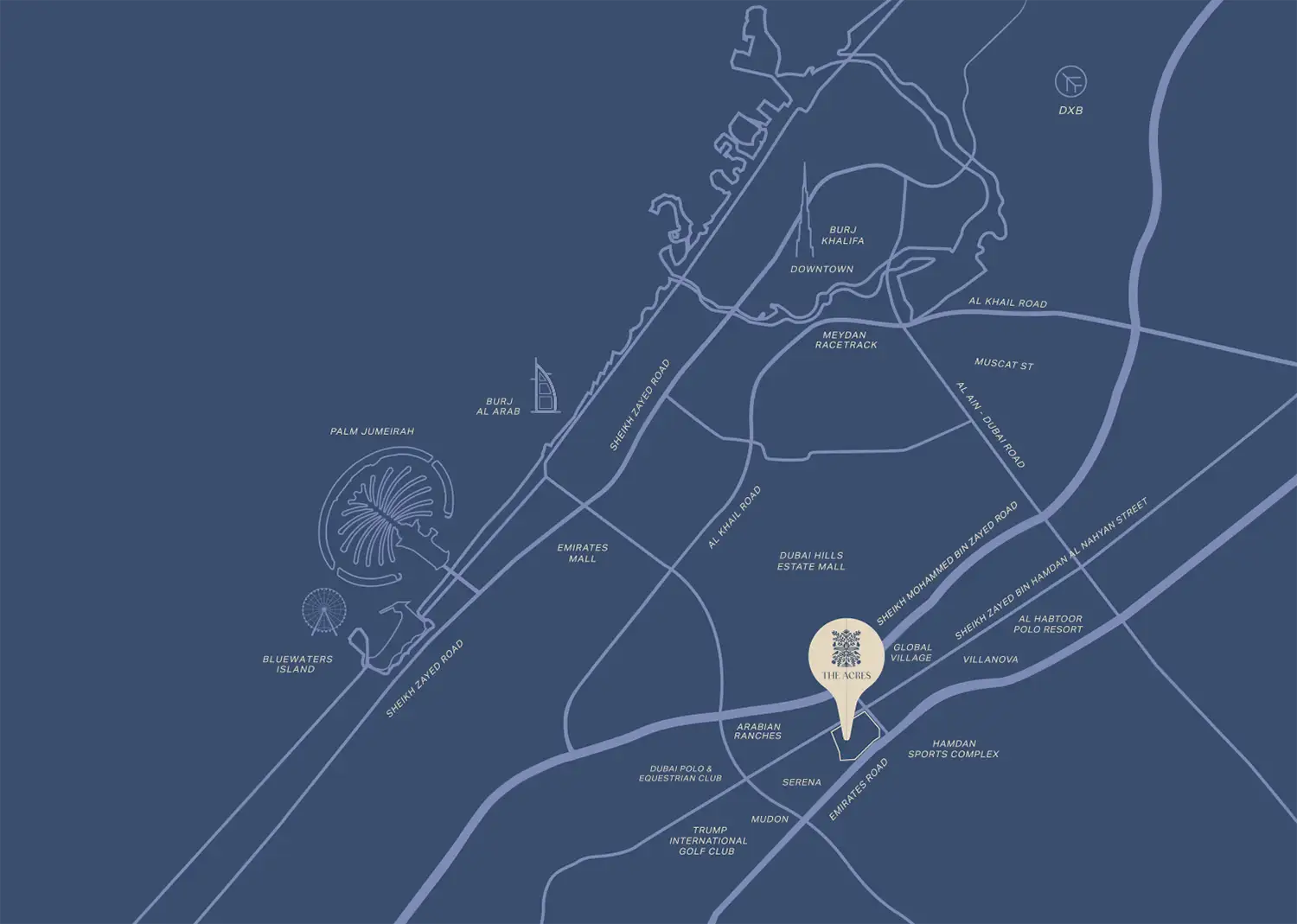 Damac Islands Dubai Location Map