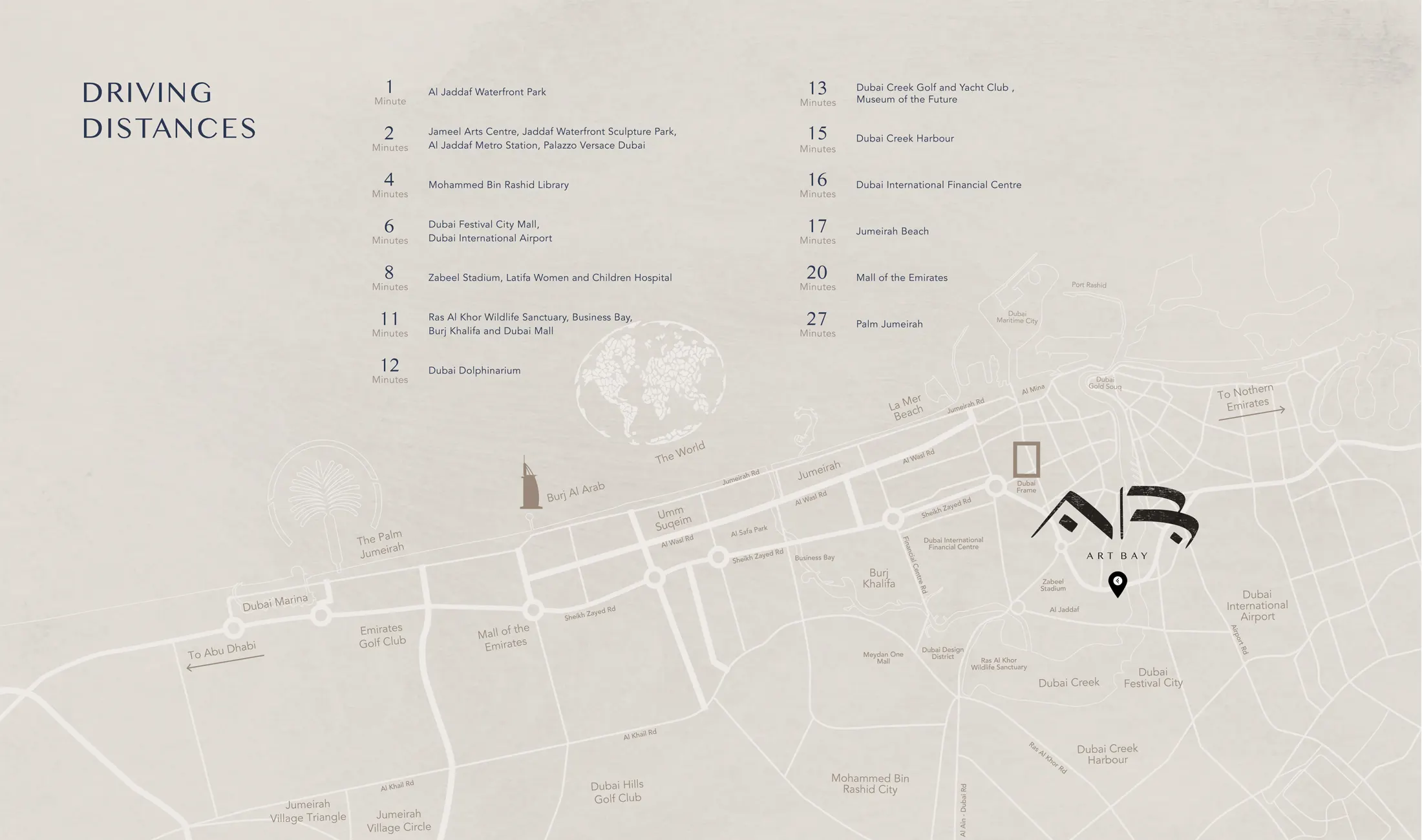 Damac Islands Dubai Location Map