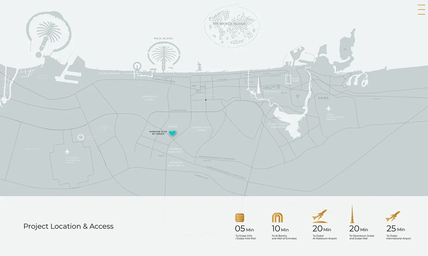 Damac Islands Dubai Location Map