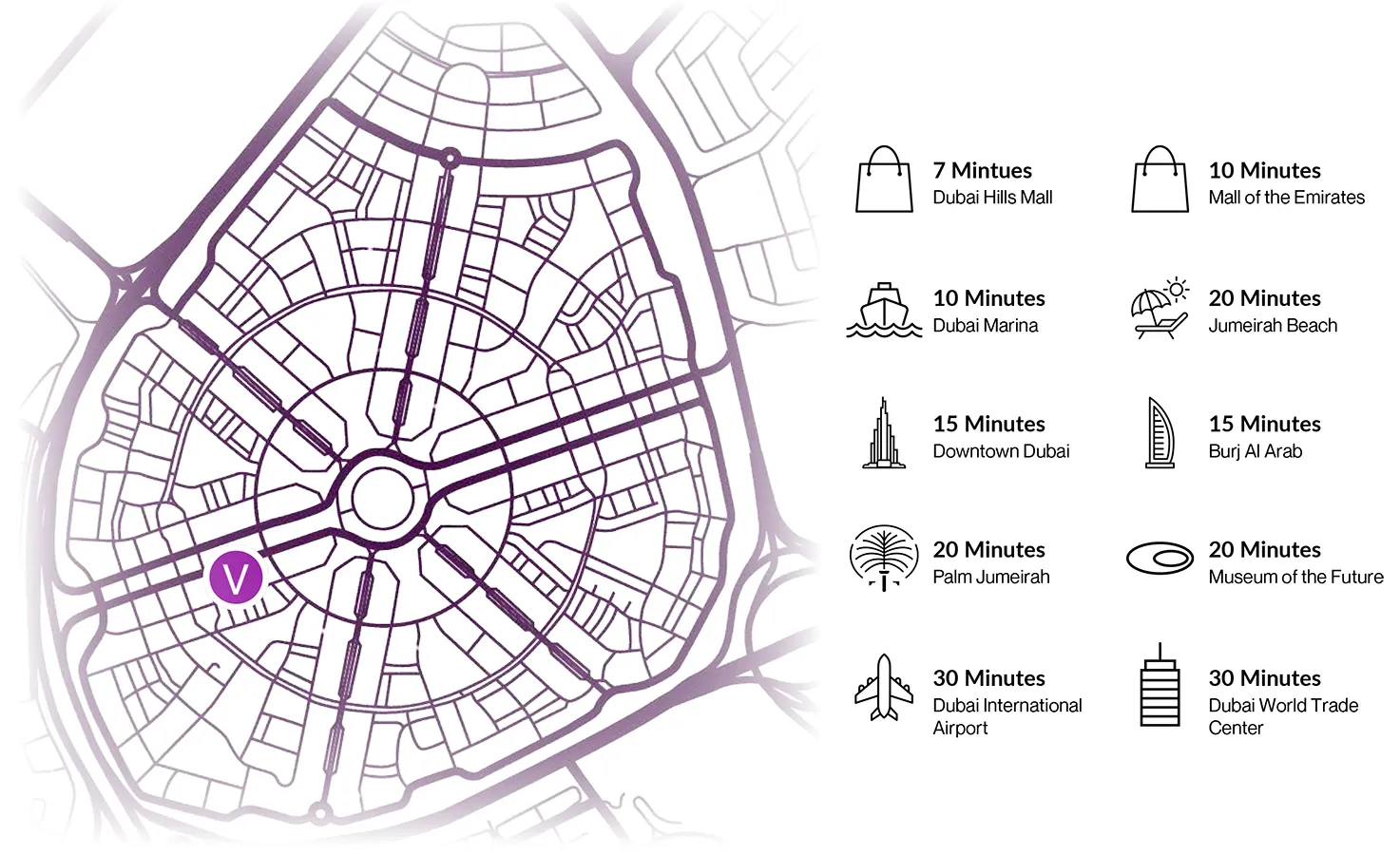 Violet Tower at JVC Master Plan