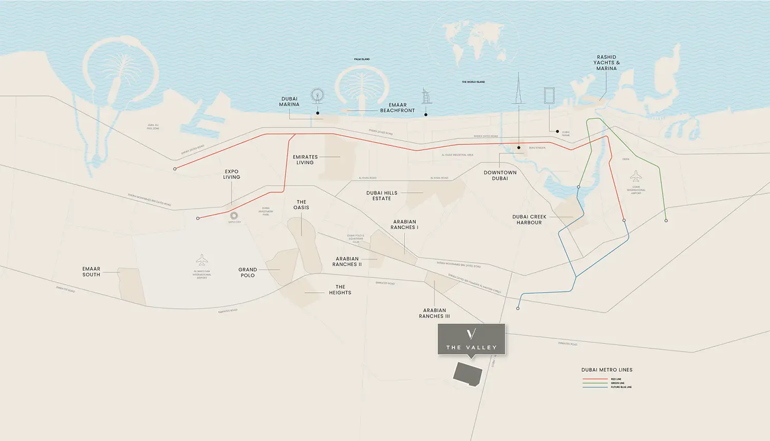 Damac Islands Dubai Location Map