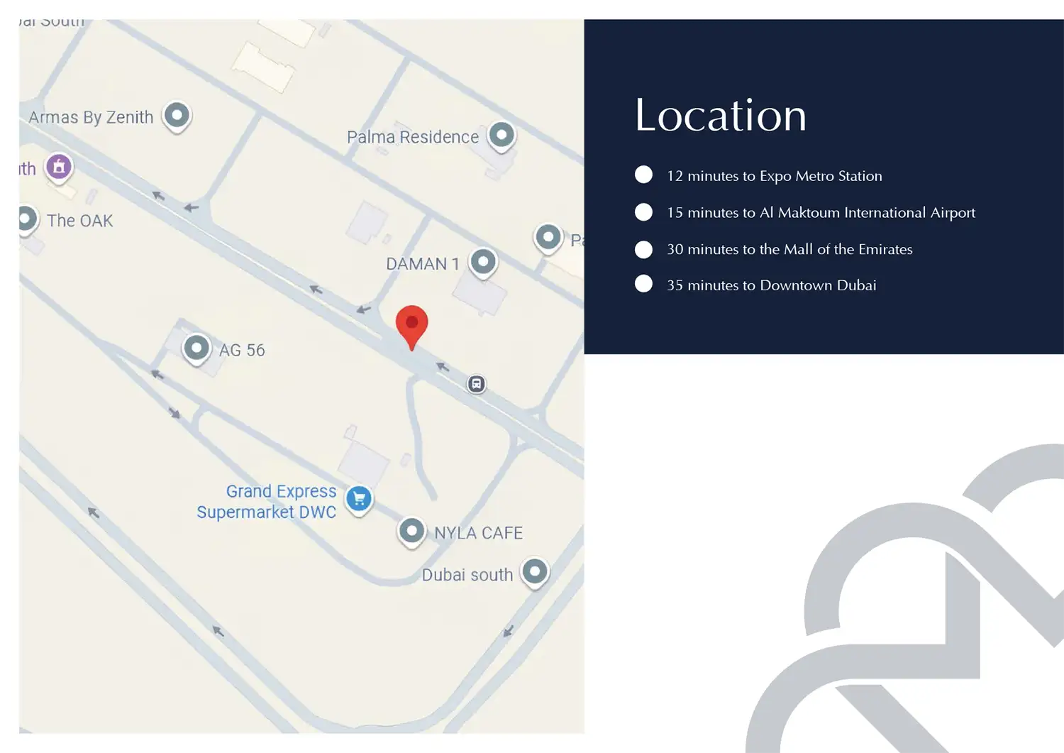 Damac Islands Dubai Location Map