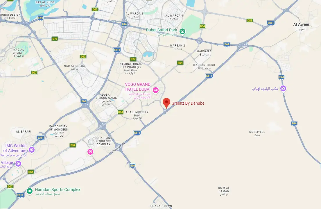 Damac Islands Dubai Location Map