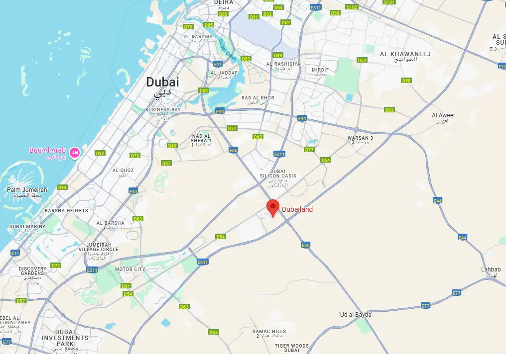 Damac Islands Dubai Location Map