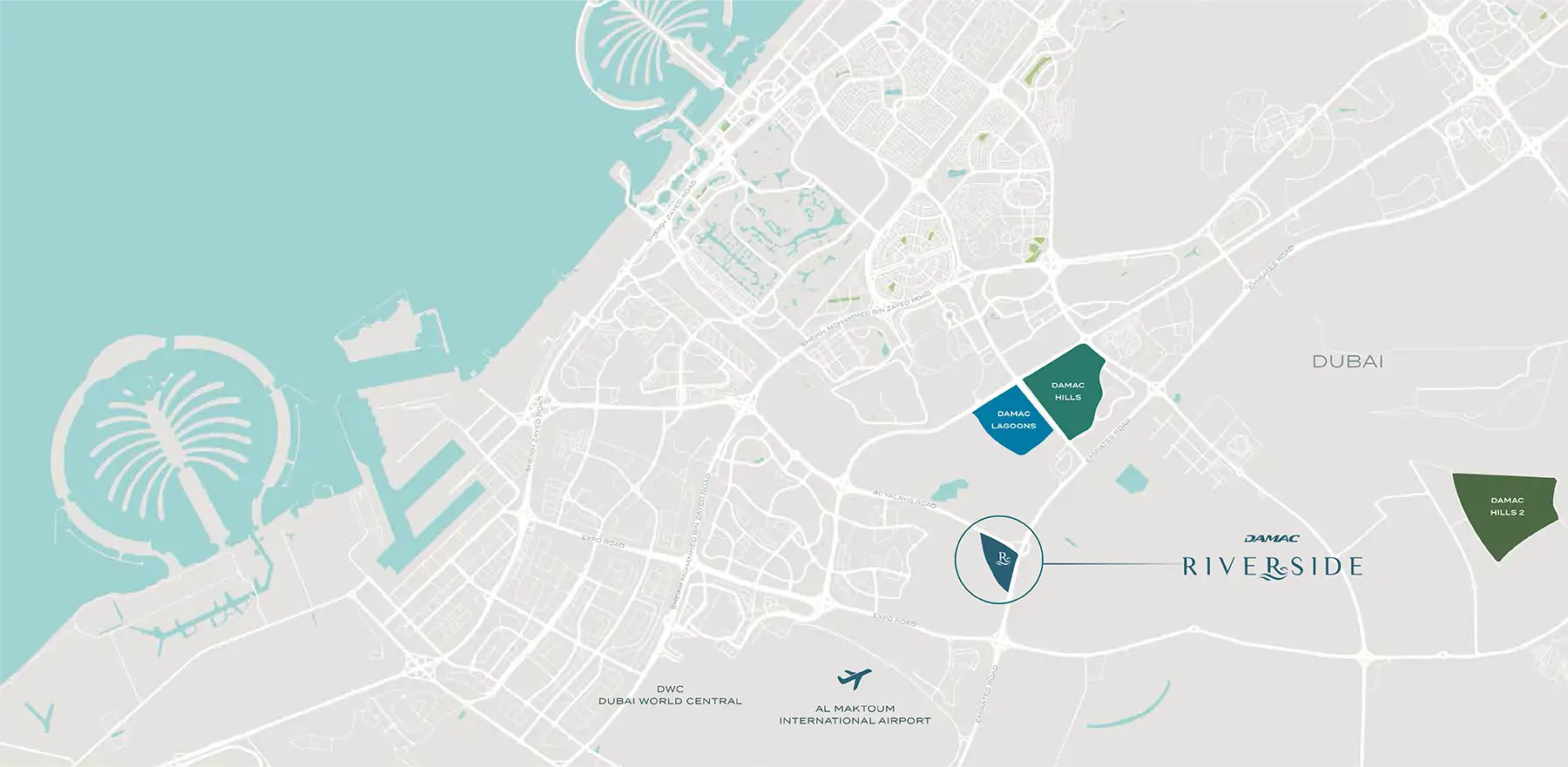 Damac Islands Dubai Location Map