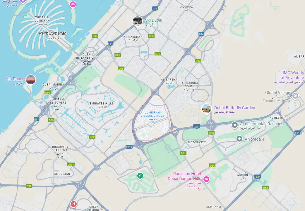Damac Islands Dubai Location Map