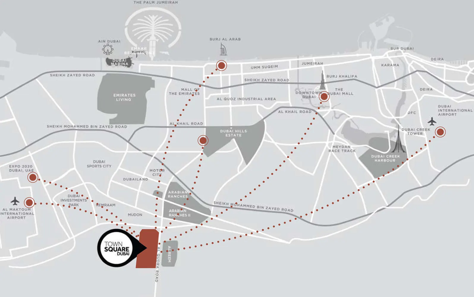 Damac Islands Dubai Location Map