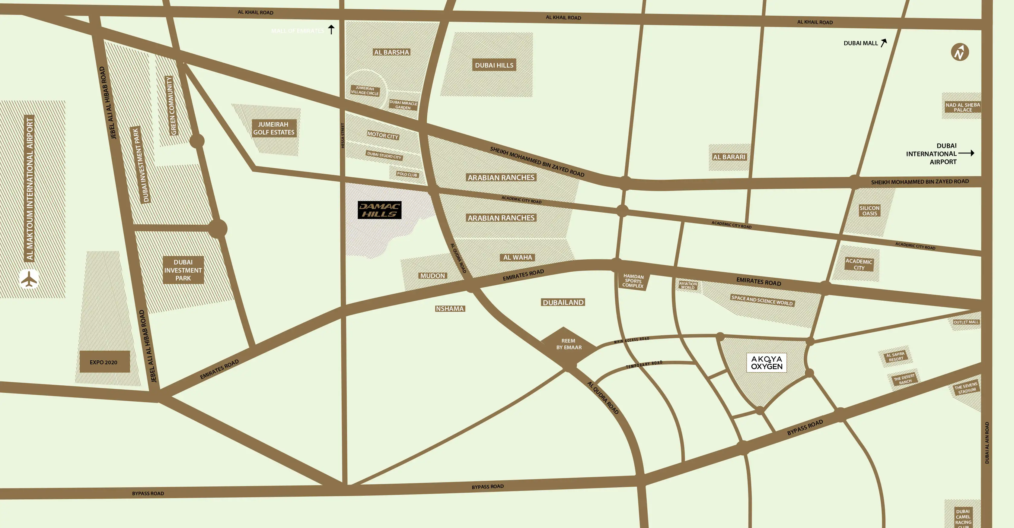 Damac Islands Dubai Location Map