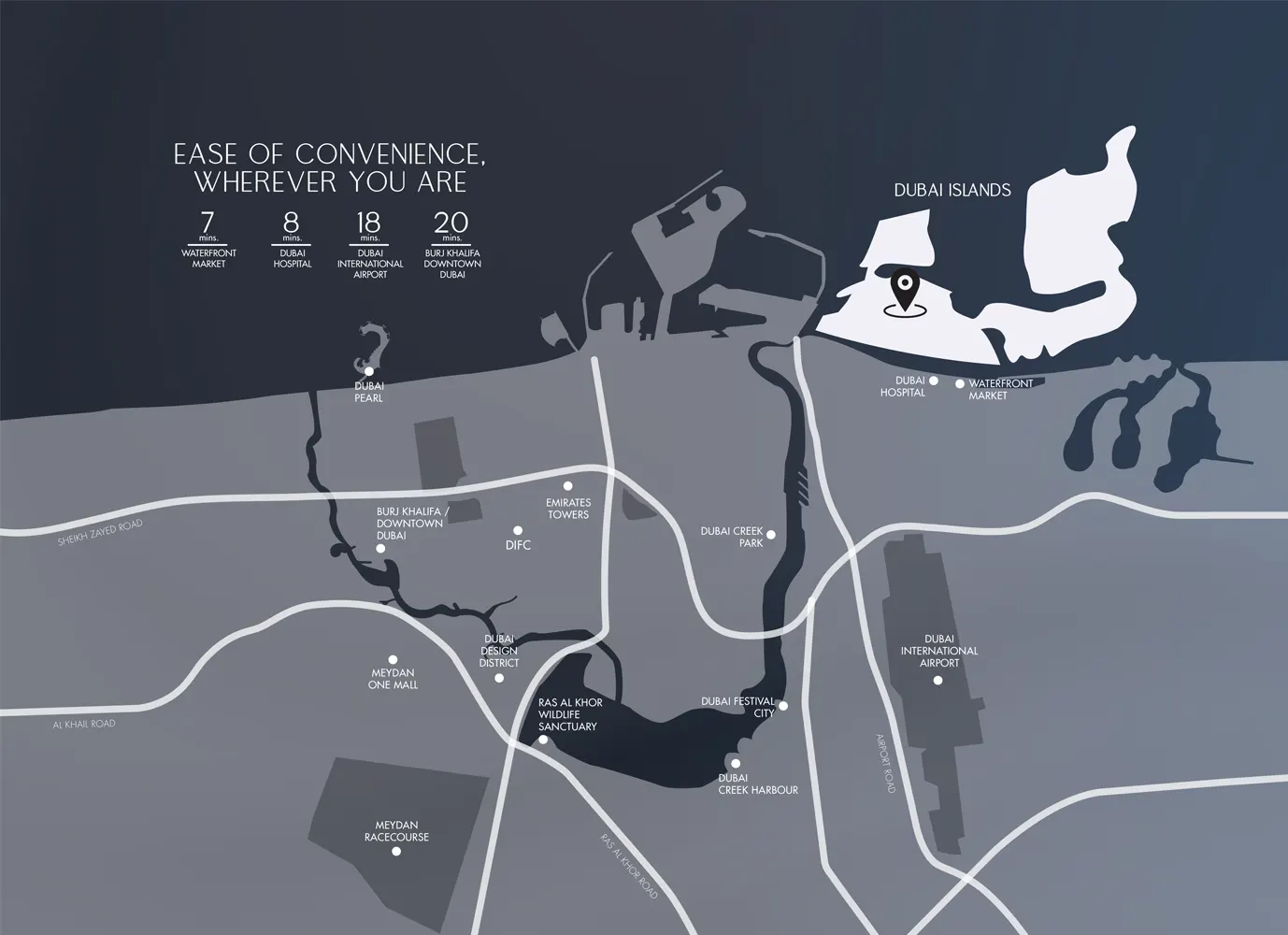 Damac Islands Dubai Location Map