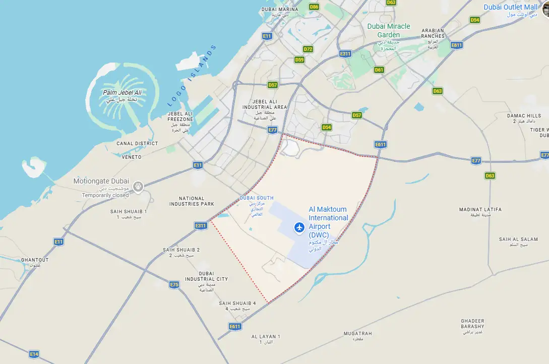 Damac Islands Dubai Location Map