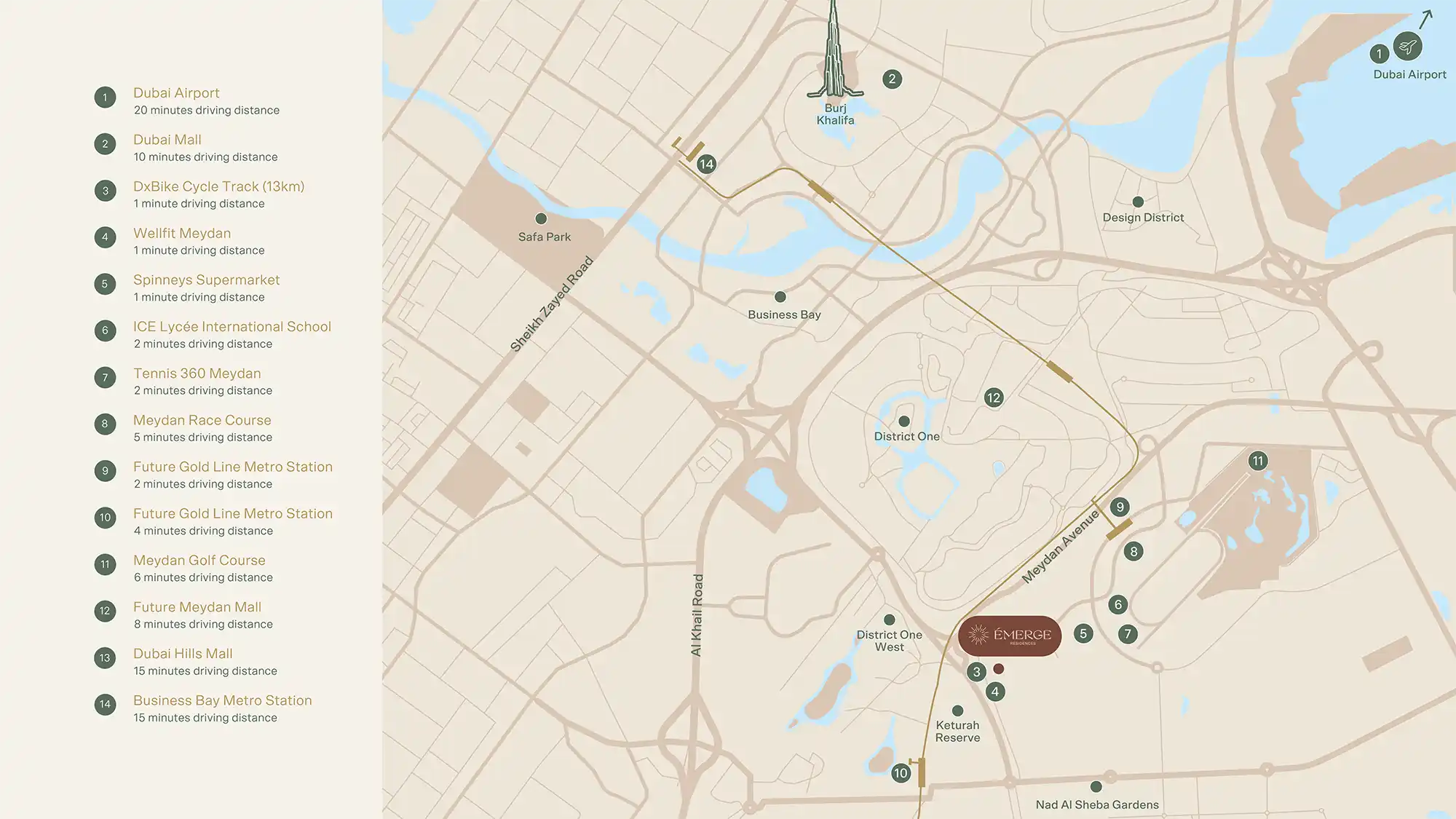 Damac Islands Dubai Location Map