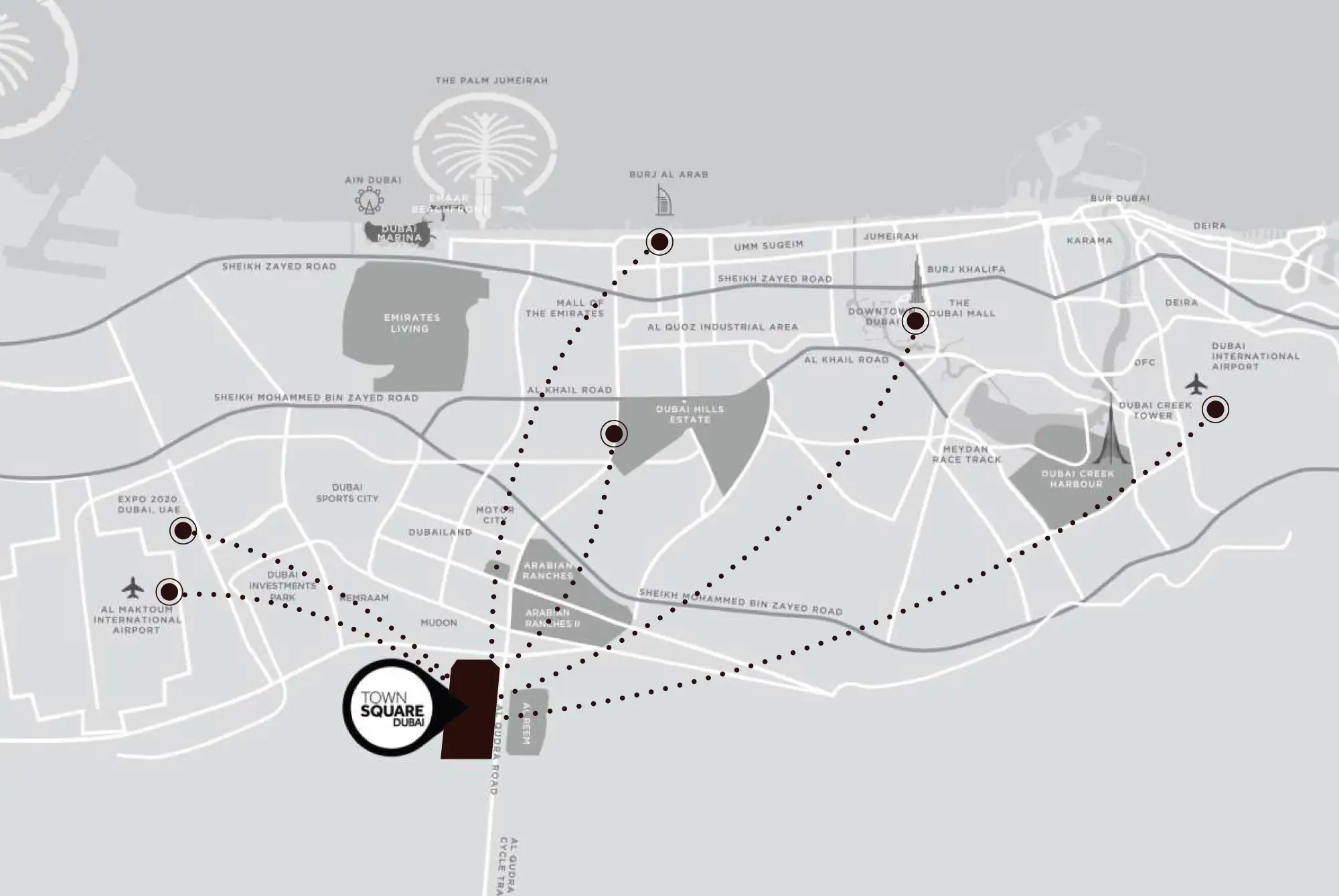 Damac Islands Dubai Location Map