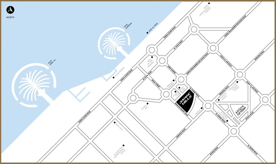 Damac Islands Dubai Location Map