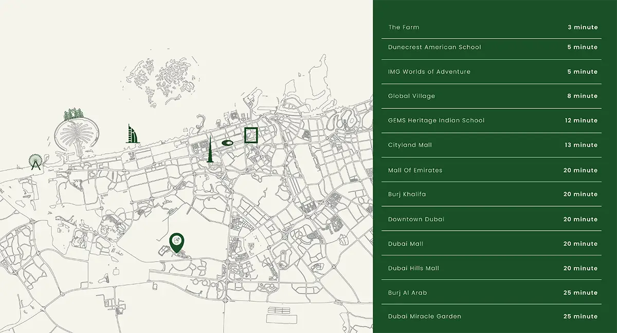 Damac Islands Dubai Location Map