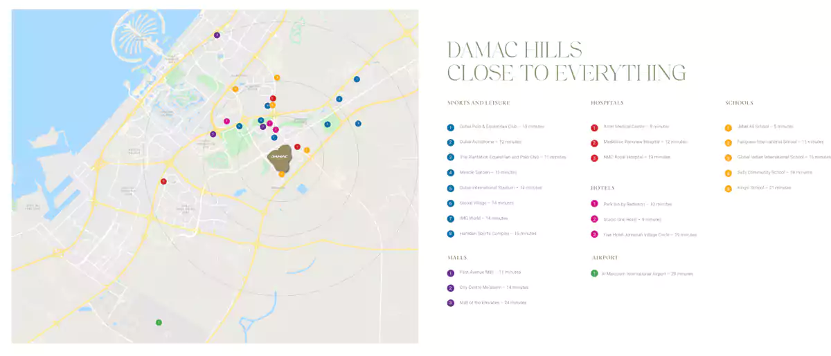 Damac Islands Dubai Location Map