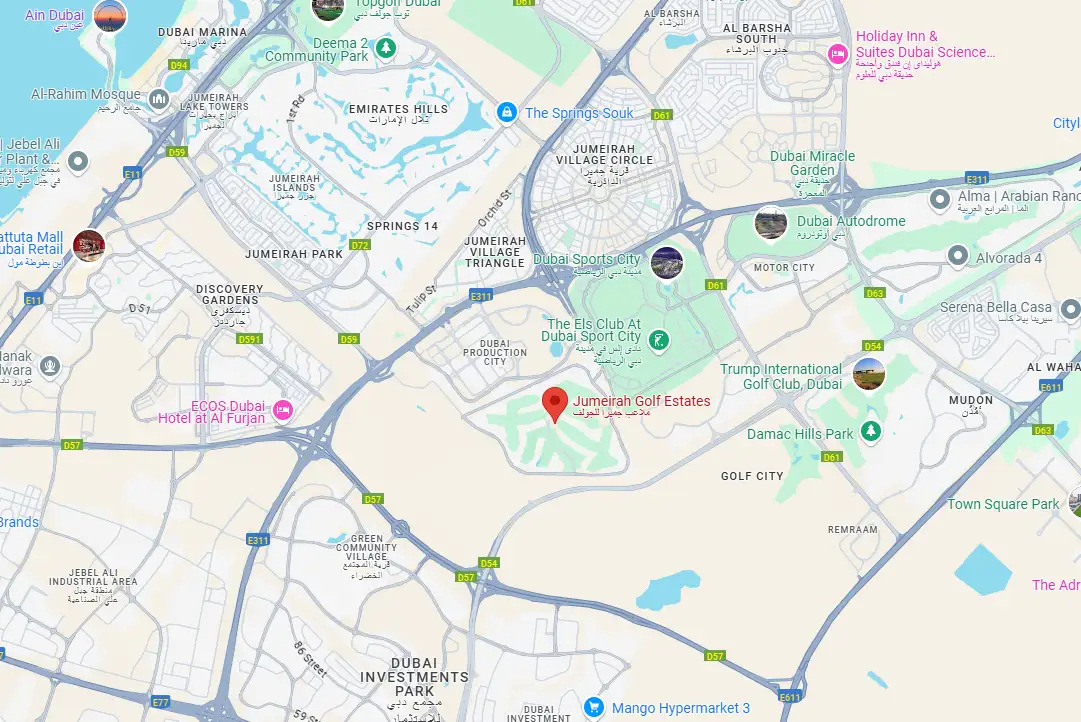 Damac Islands Dubai Location Map