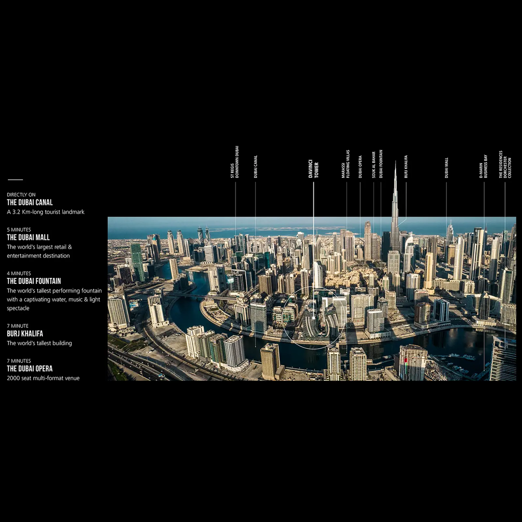 DaVinci Tower at Dubai Water Canal Master Plan