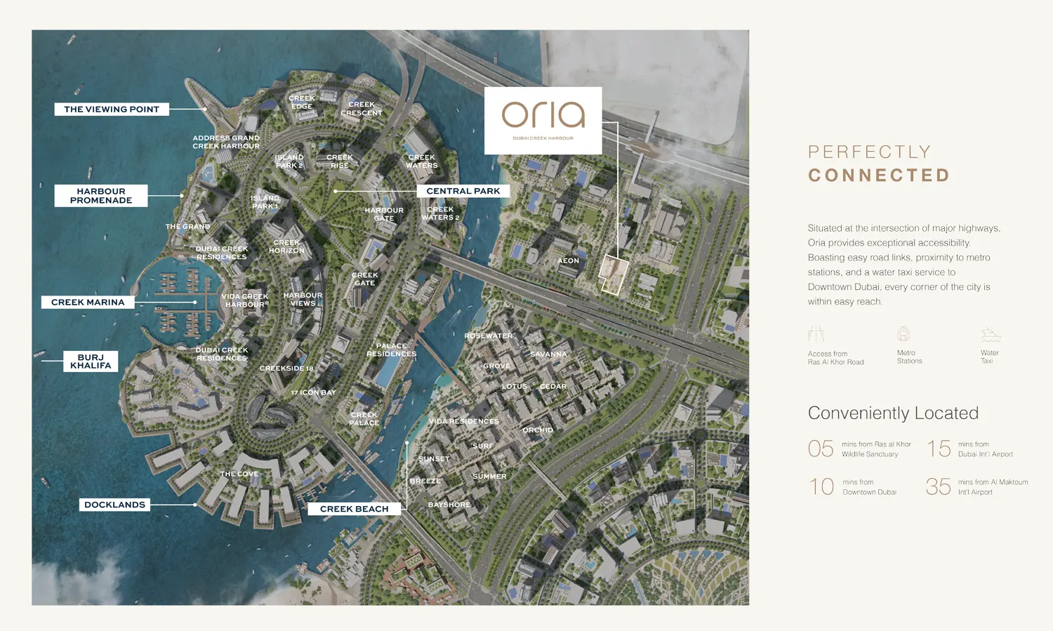 Damac Islands Dubai Location Map