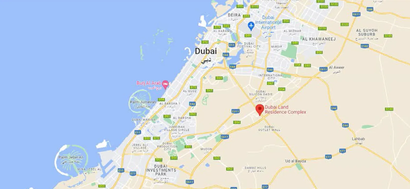 Damac Islands Dubai Location Map