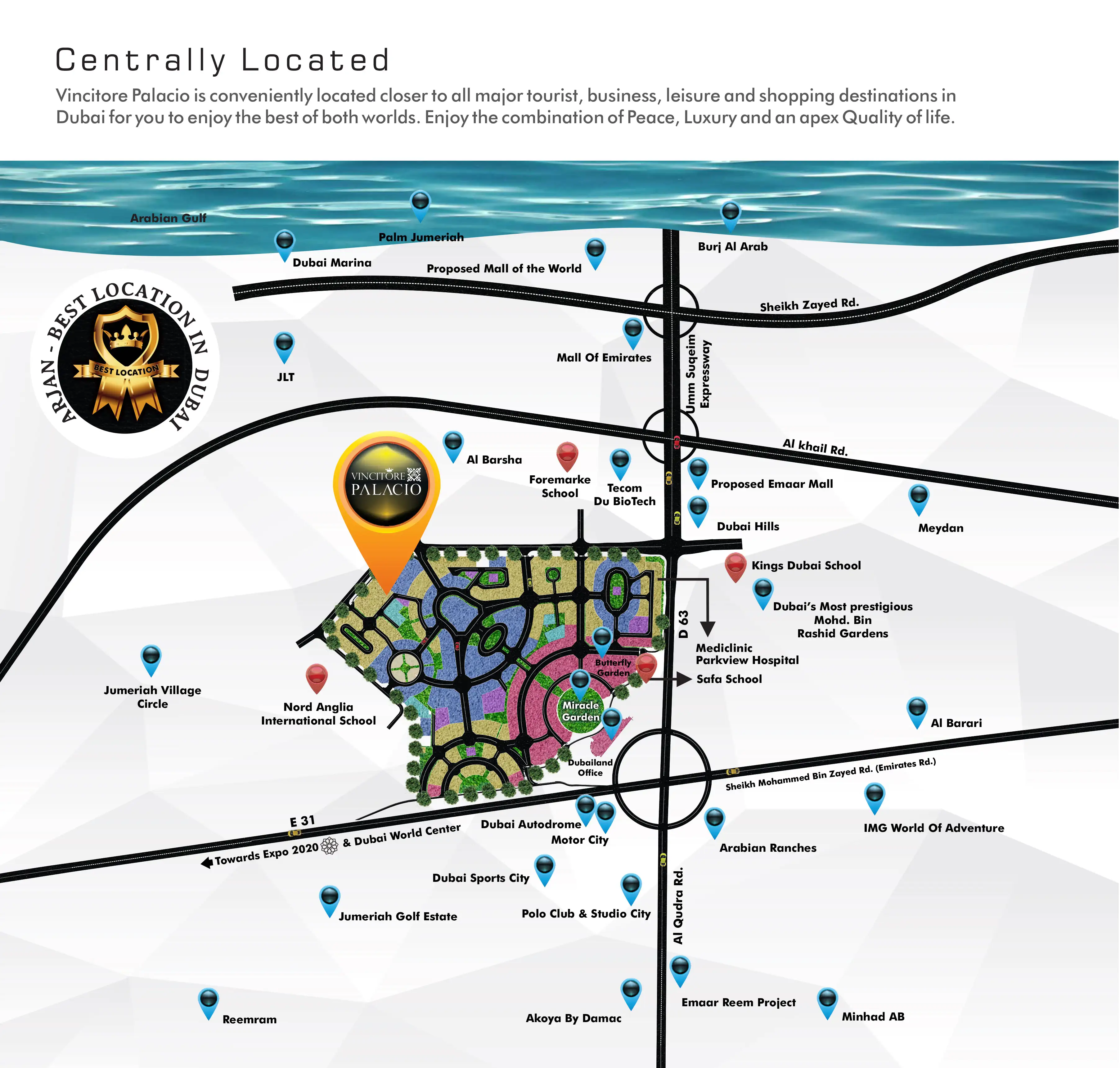 Damac Islands Dubai Location Map