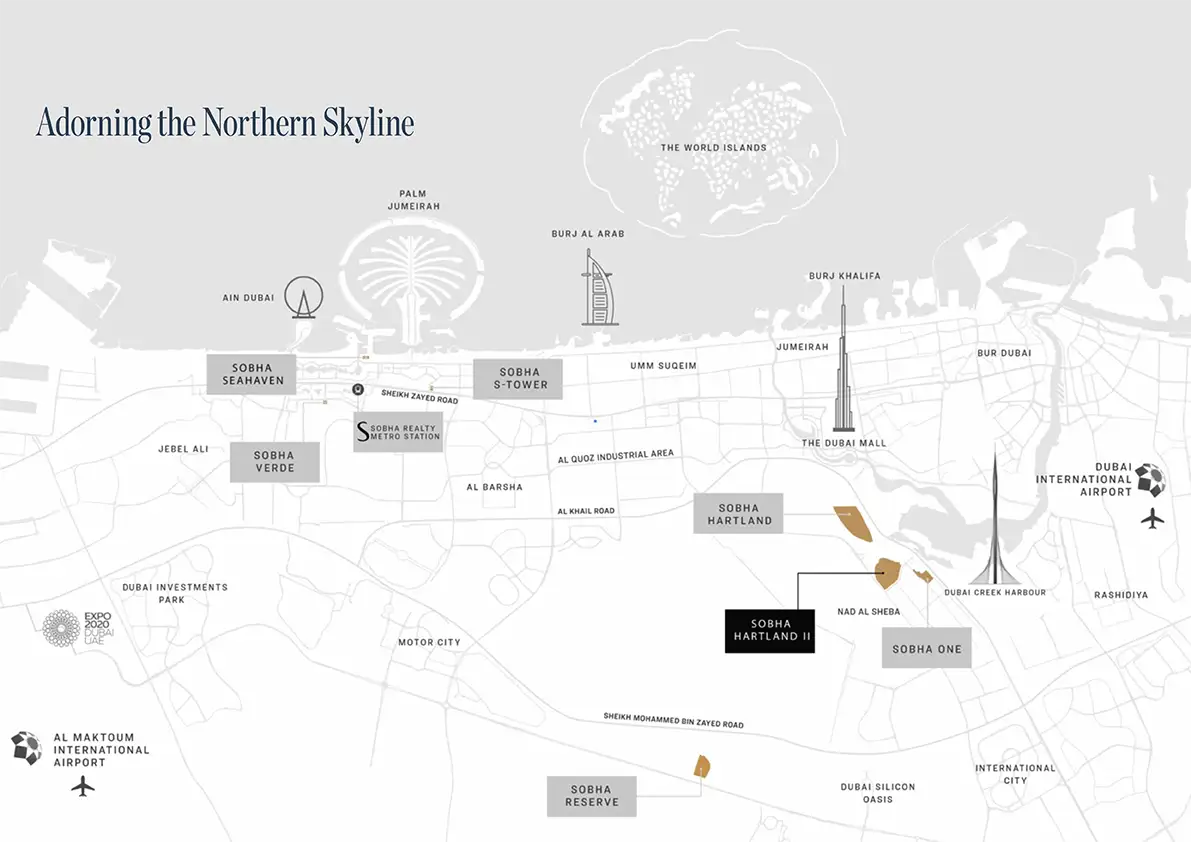 Damac Islands Dubai Location Map