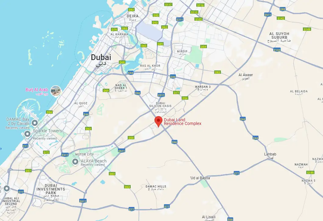 Damac Islands Dubai Location Map