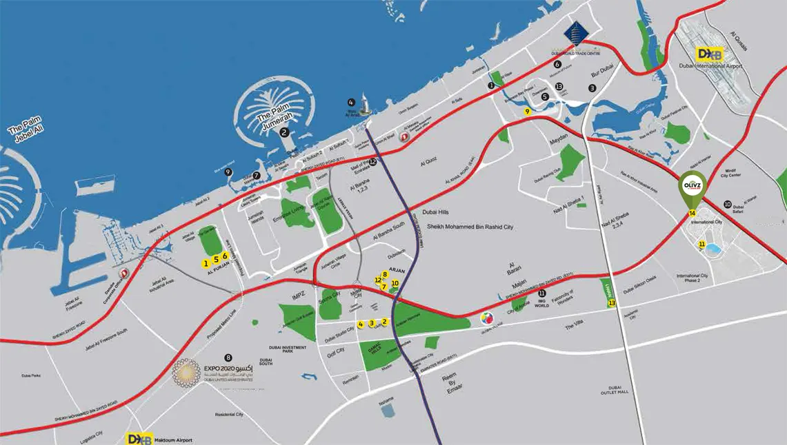 Damac Islands Dubai Location Map