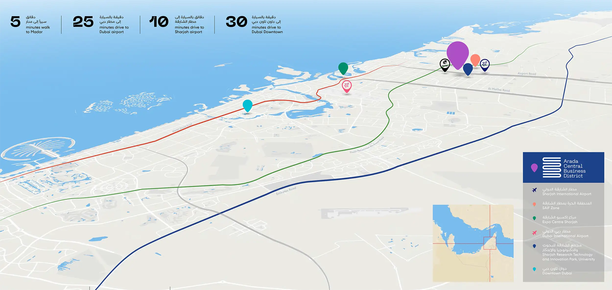 Damac Islands Dubai Location Map