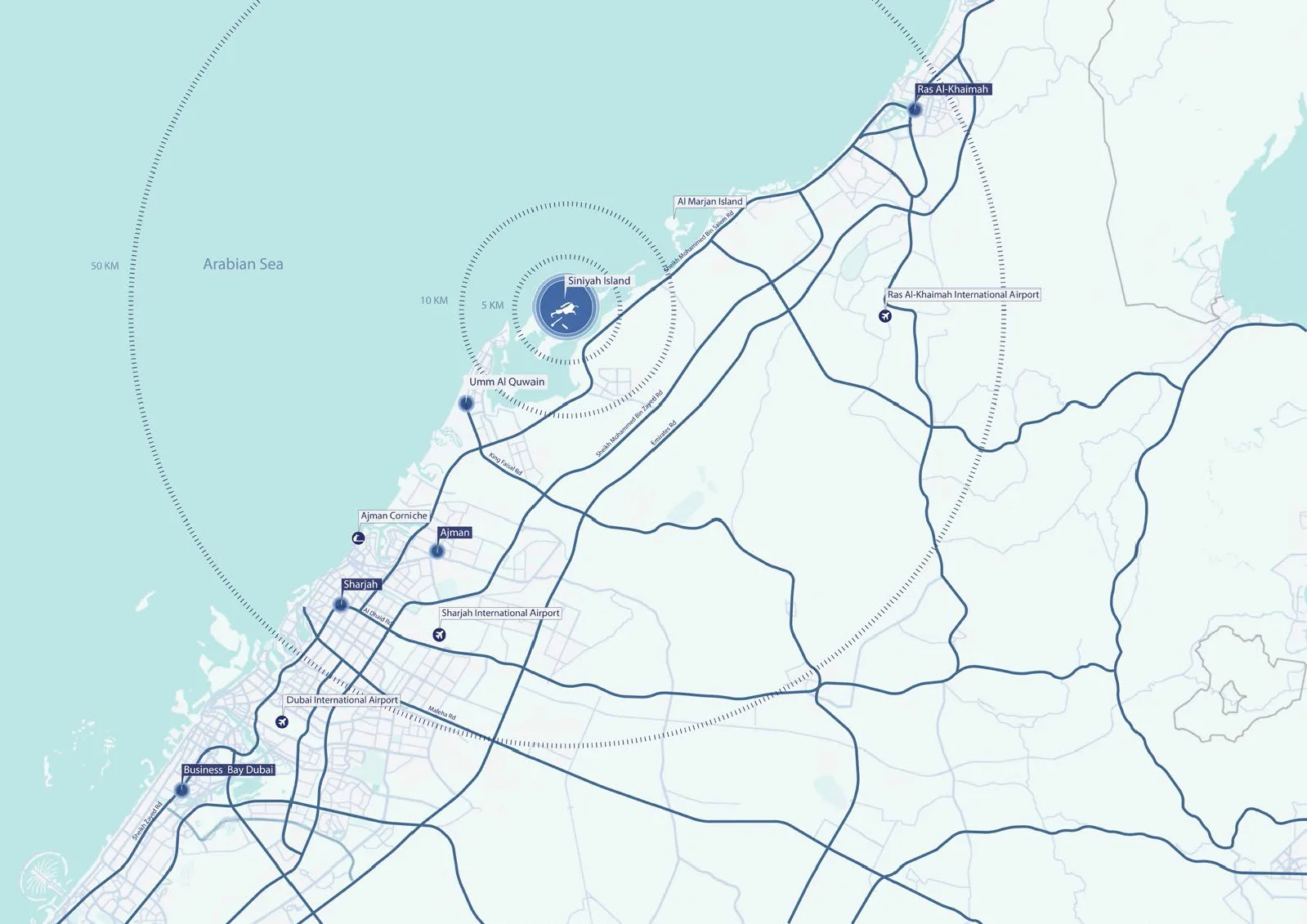 Damac Islands Dubai Location Map