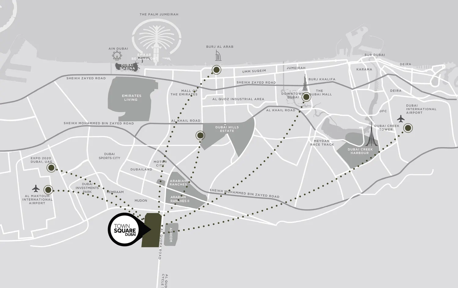 Damac Islands Dubai Location Map