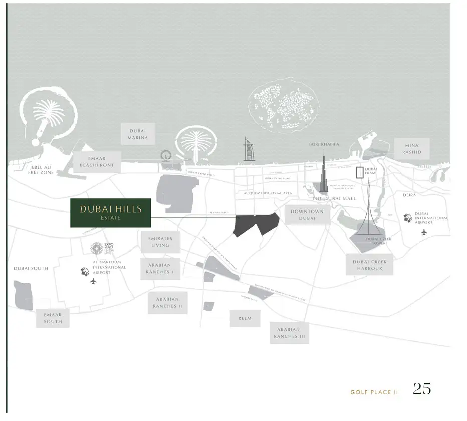 Damac Islands Dubai Location Map