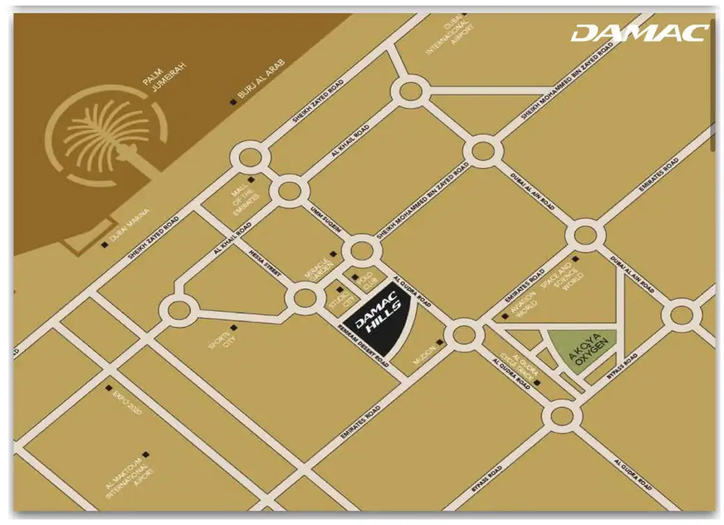 Damac Islands Dubai Location Map