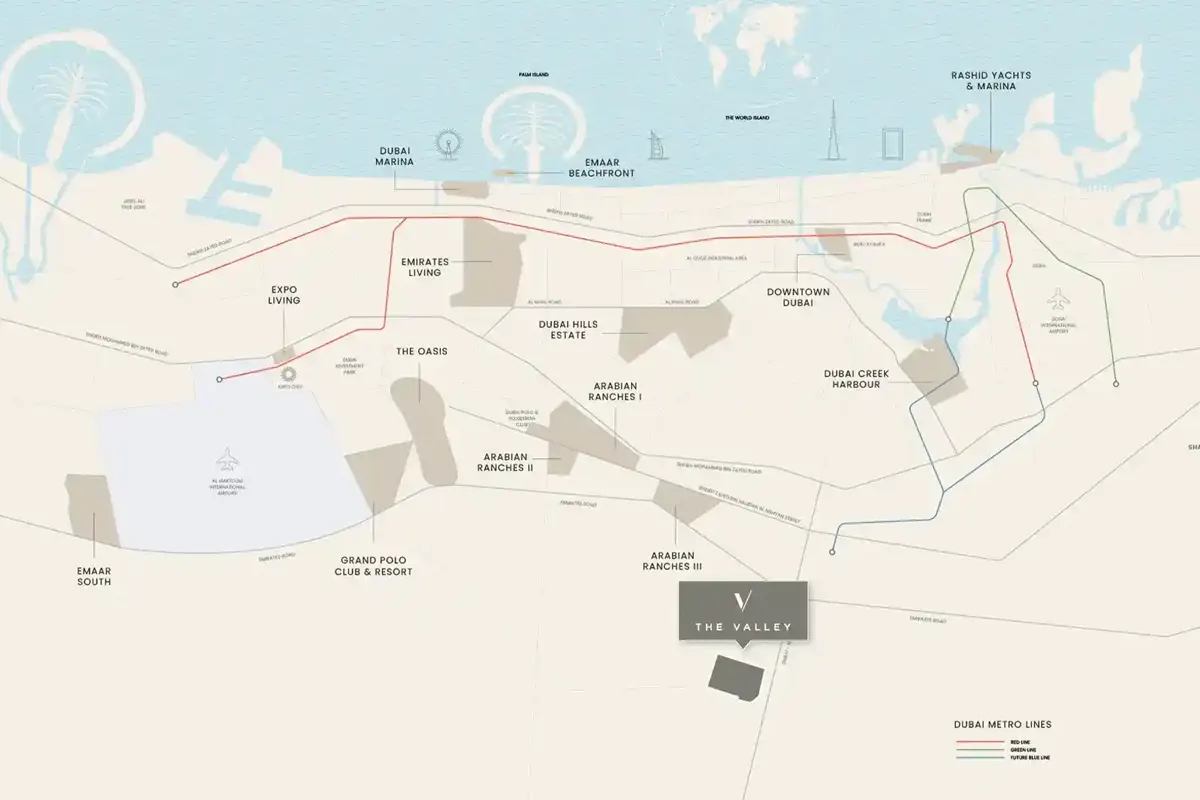 Damac Islands Dubai Location Map