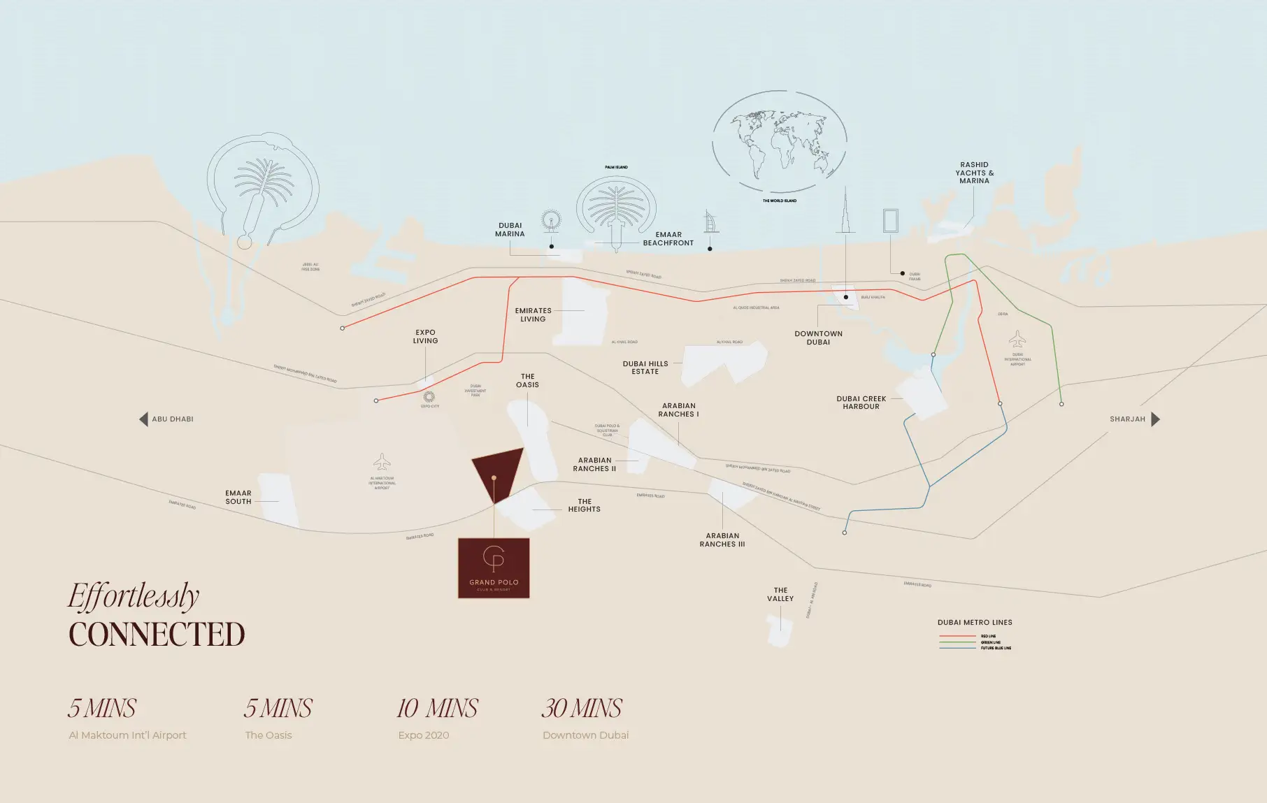 Damac Islands Dubai Location Map