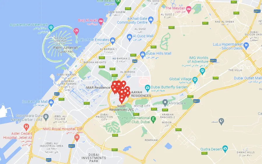 Damac Islands Dubai Location Map